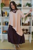 Bowie Asymmetric Turtle Neck Ribby Knit Shrimp /26 =